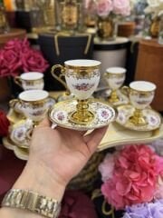 6 Kişilik porselen kahve fincan takımı