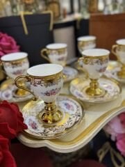 6 Kişilik porselen kahve fincan takımı