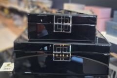 2’li Cam kaplama dekoratif aksesuar kutusu siyah