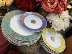 El boyama porselen 6 Servis 6 pasta tabağı 12 parça