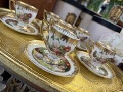 6 Kişilik porselen kahve fincan takımı