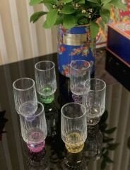 6’lı kristal toplu kahve yanı bardağı