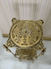 3 Katlı kare pirinç yan sehpa