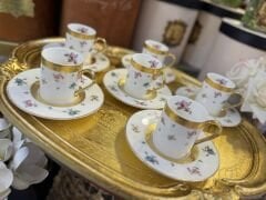 6 Kişilik porselen kahve fincan takımı