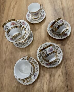 6 Kişilik porselen İtalyan kahve fincan takımı