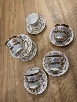 6 Kişilik porselen İtalyan kahve fincan takımı