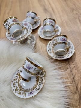 6 Kişilik porselen İtalyan kahve fincan takımı