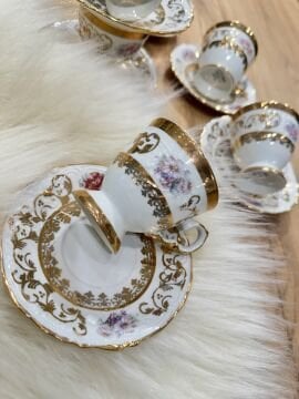 6 Kişilik porselen İtalyan kahve fincan takımı