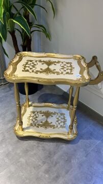 Orijinal İtalyan Gül ağacı servis arabası