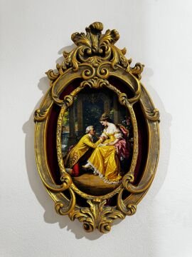Dekoratif içi kadife pano bordo 52*31cm