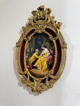 Dekoratif içi kadife pano bordo 52*31cm