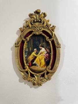 Dekoratif içi kadife pano bordo 52*31cm