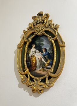 Dekoratif içi kadife pano yeşil 52*31cm