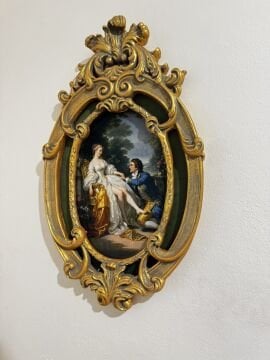 Dekoratif içi kadife pano yeşil 52*31cm
