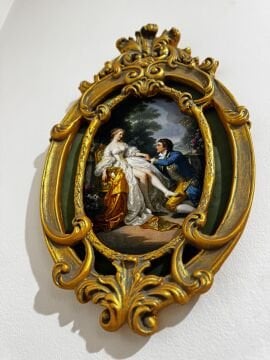 Dekoratif içi kadife pano yeşil 52*31cm