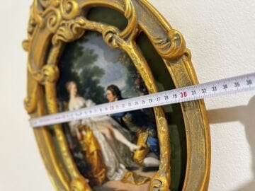 Dekoratif içi kadife pano yeşil 52*31cm
