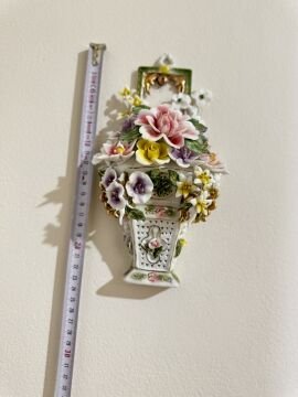 Çiçekli porselen duvar aksesuarı 23cm