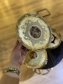 6’lı Orijinal İtalyan Gül ağacı sunum tepsisi