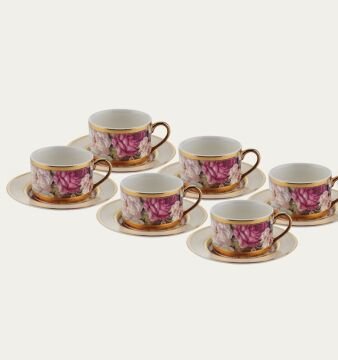 6 Kişilik porselen çay fincan takımı
