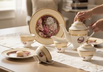 6 Kişilik 24 parça porselen çay seti