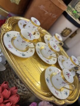 6 Kişilik porselen kahve fincan takımı
