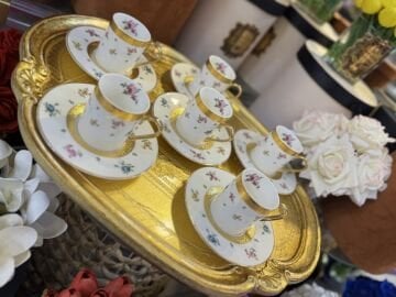 6 Kişilik porselen kahve fincan takımı