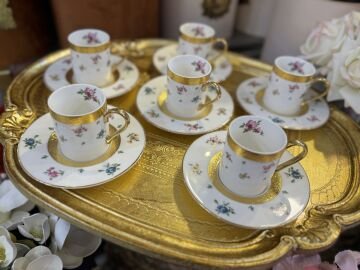 6 Kişilik porselen kahve fincan takımı