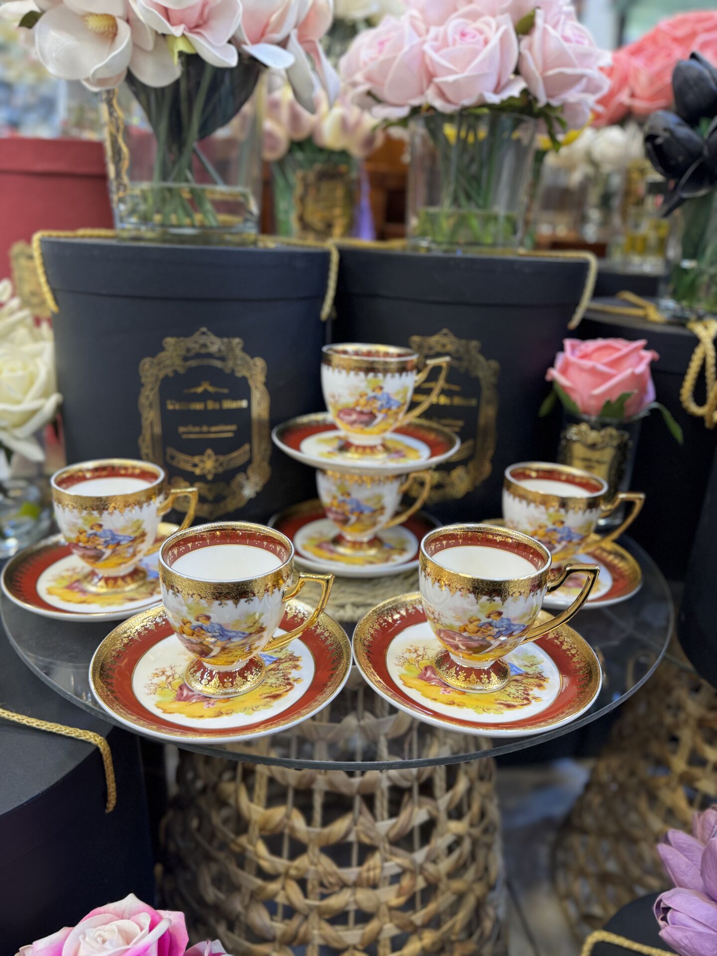 6 Kişilik porselen kahve fincan takımı