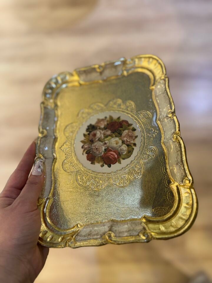 6’lı Tek kişilik orijinal İtalyan Gül ağacı sunum tepsisi